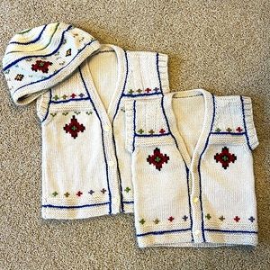 Little Girl’s/Boy’s Handmade Knit Set - 3 pieces. 12-24 months.